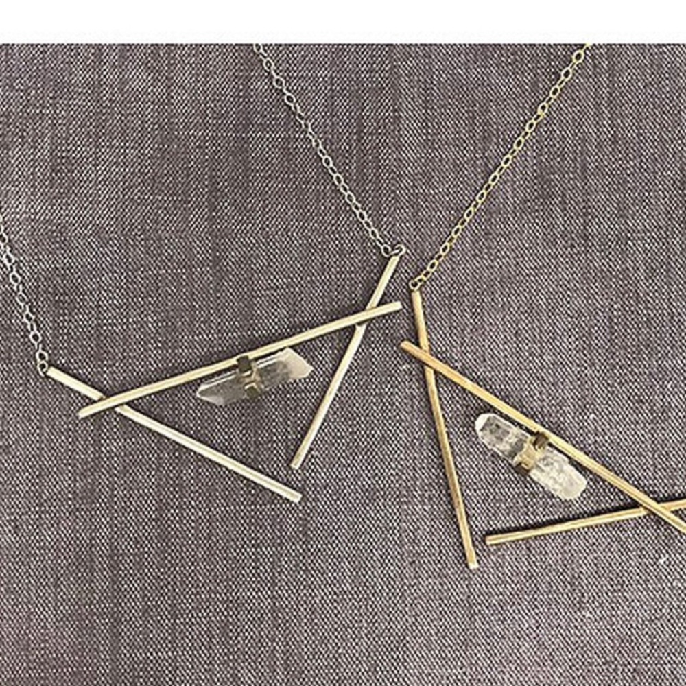 Raw Mystical Crystal Triangular Artisan Necklace